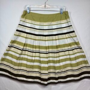 Cambridge Dry Goods Striped Pleated Skirt A-Line Career Casual‎ Size 6